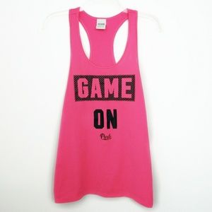 PINK VS Neon Game On Sporty Racerback Tank Top